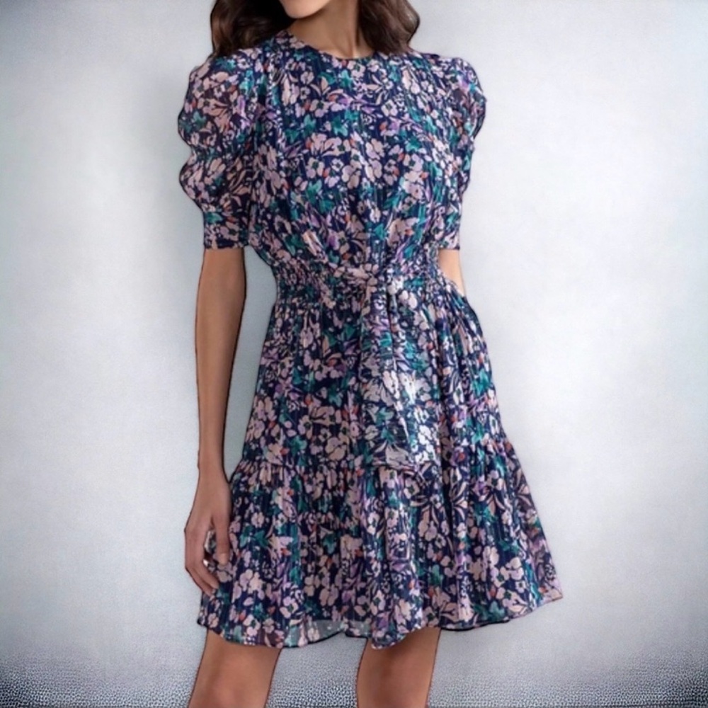 Shoshanna Carey Floral Tie Waist Dress